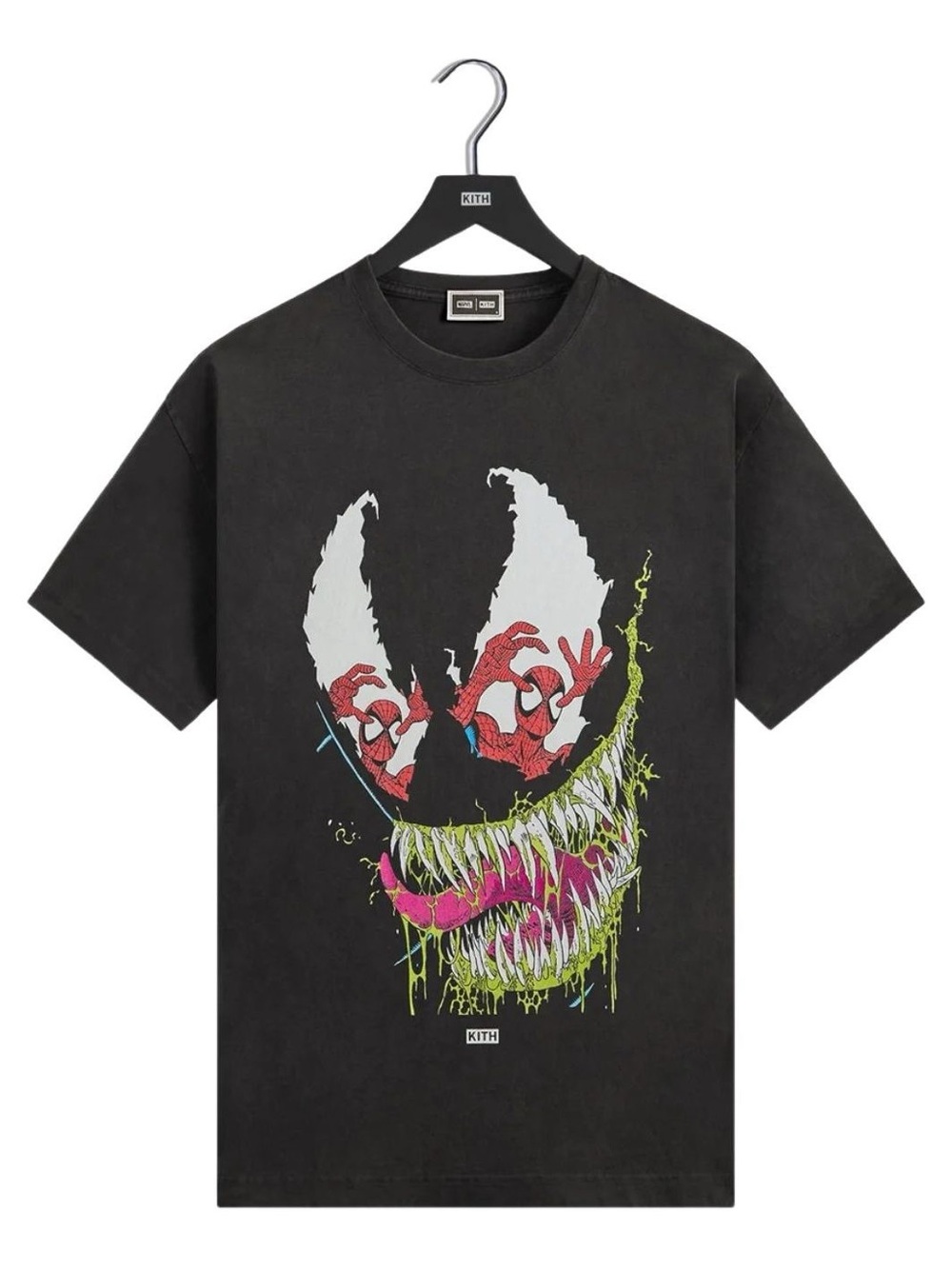 Marvel vs Capcom x Kith Venom Spider-Man Eye Vintage Tee Black T-Shirt Size XL